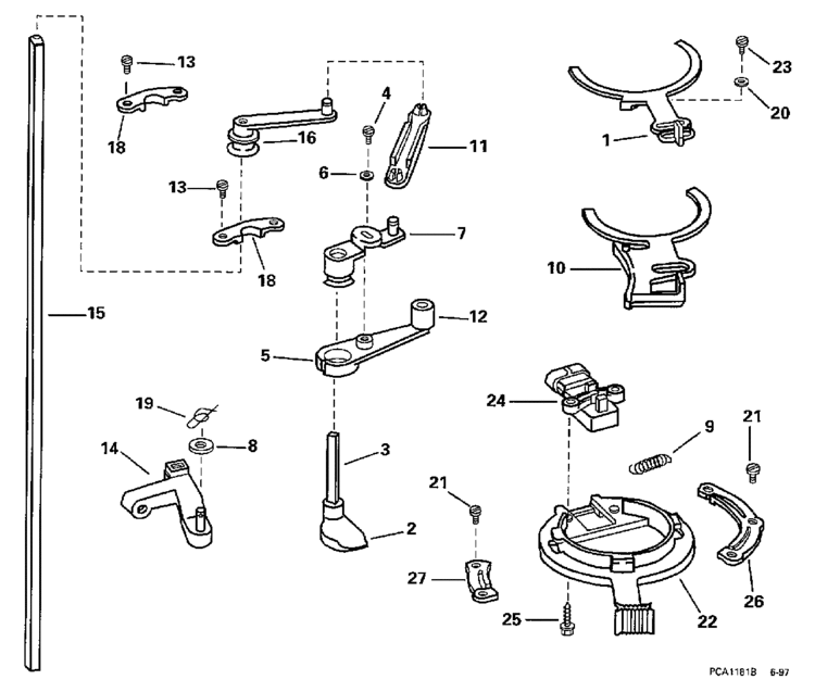 throttle linkage Parts for 1998 115hp hj115slecm Outboard Motor