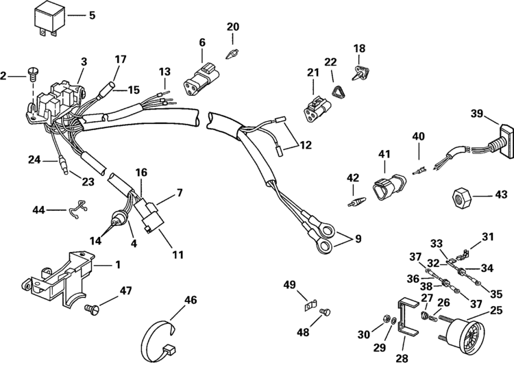 Evinrude Power Trim/tilt Electrical Parts for 2000 150hp E150WPLSSC