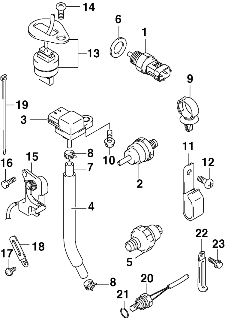 Johnson Sensor Group Parts for 2002 70hp J70PL4SNF Outboard Motor