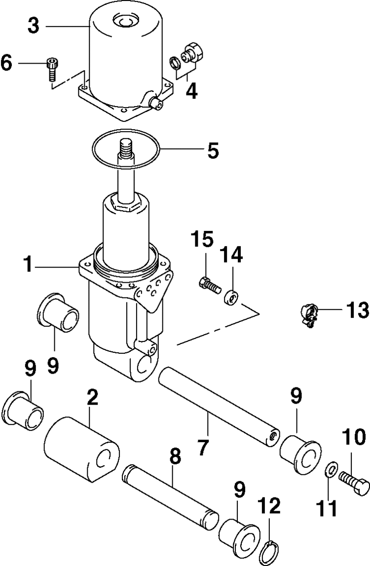 Johnson Power Trim/tilt Hydraulic Parts for 2003 60hp J60PL4STC