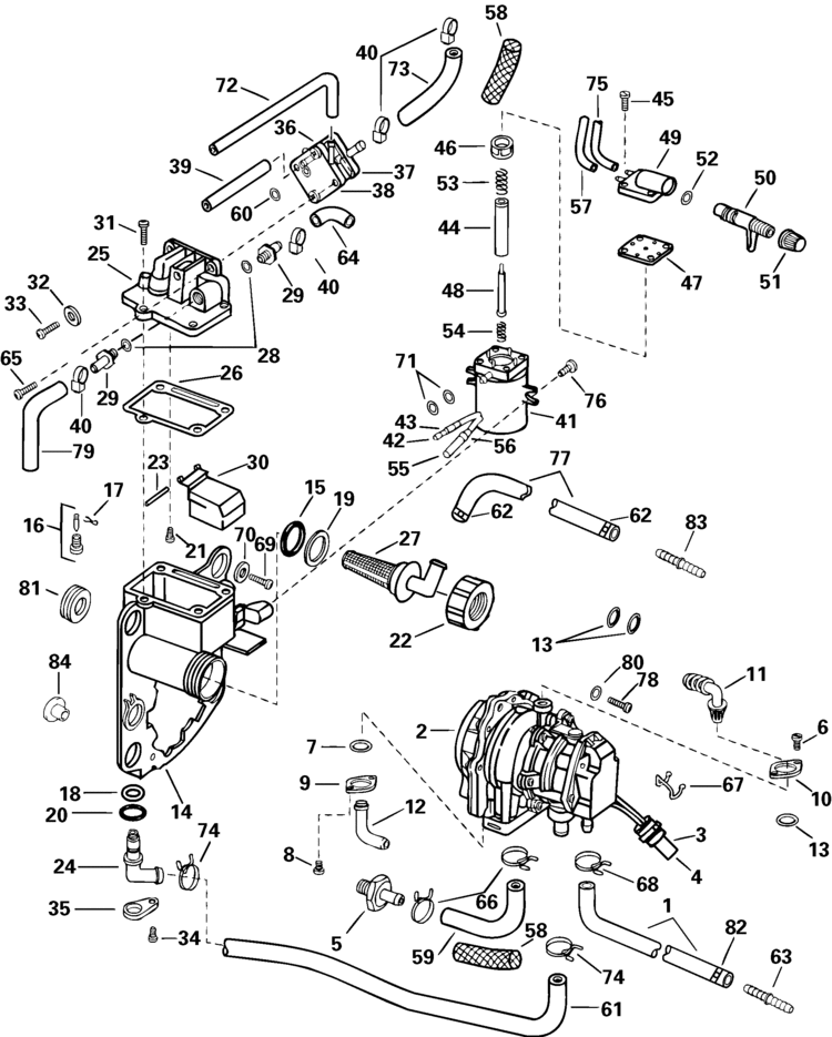 Johnson Fuel Components Parts For 2004 90hp J90plsrr