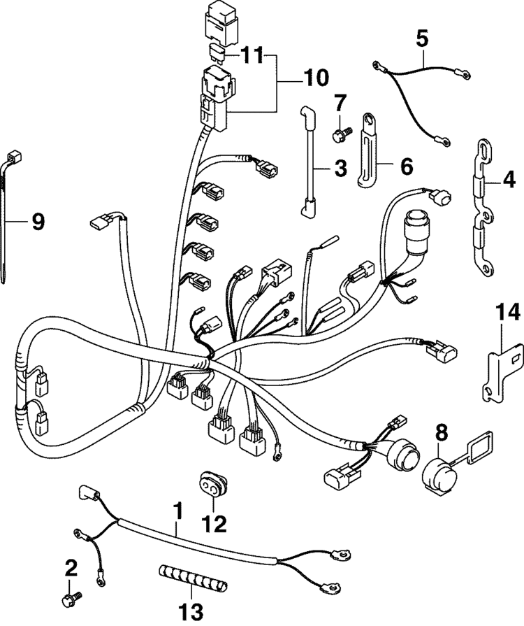 Johnson Electrical Harness Parts For 2004 50hp Bj50pl4srs