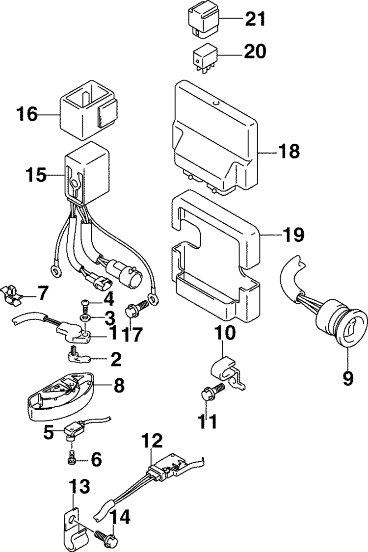 Johnson Engine Control Module, Power Trim/tilt Relay ... international motor diagrams 