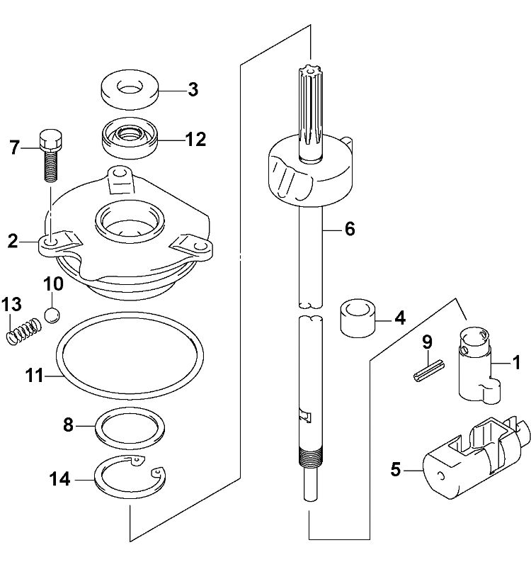 shift rod Parts for 2005 140hp j140pl4sor, Outboard Motor