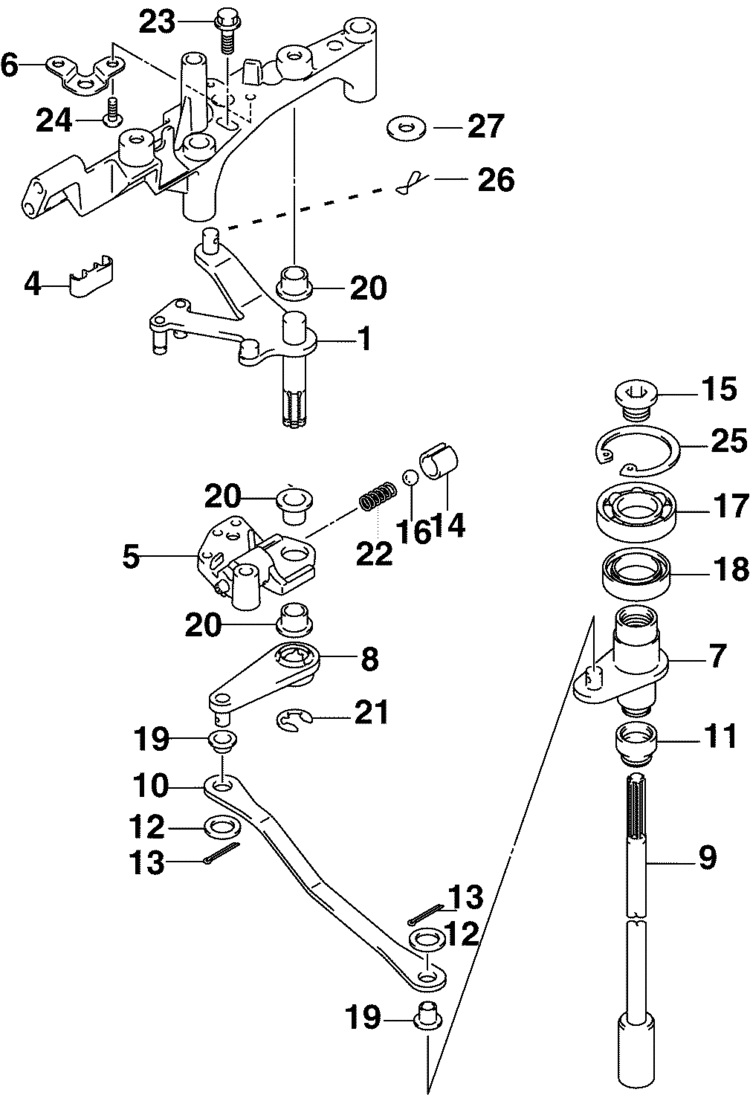 Johnson Shift Linkage Parts for 2006 200hp BJ200X4SDC Outboard Motor