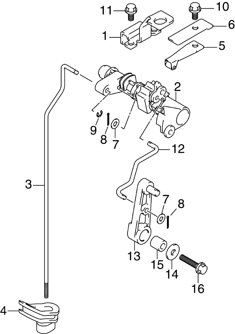 Shift Linkage Parts For 2007 25hp J25e4sur Outboard Motor