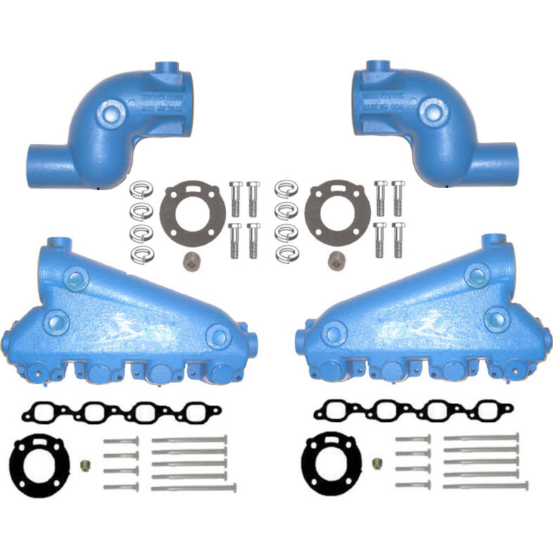 Barr Marine CRKTV8BB3IEND Exhaust Manifold Riser Kit for Crusader 7