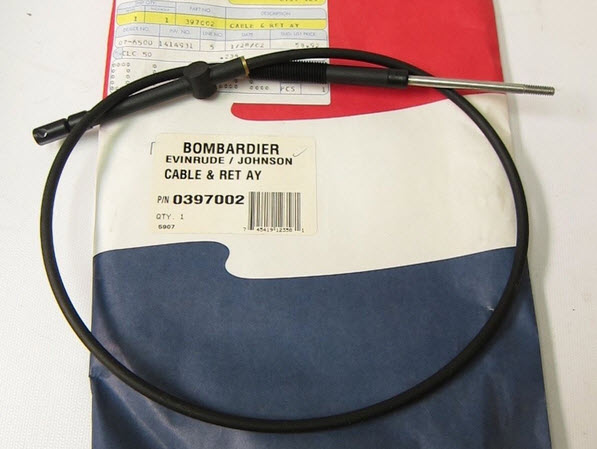 Evinrude Johnson OMC 0397002 - Throttle Cable and Retainer Ring
