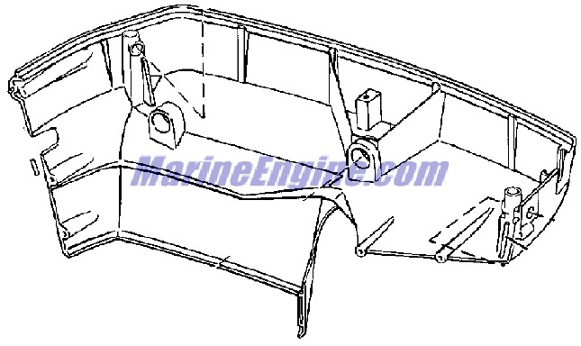 Evinrude Johnson OMC 0432281 - Lower Motor Cover Assembly, Port V8 Ob