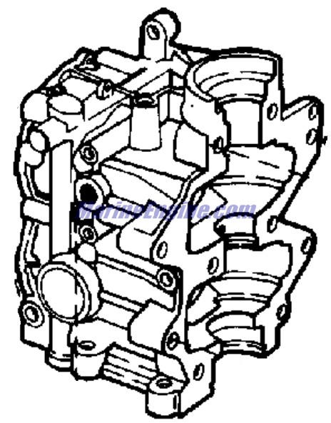 Evinrude Johnson OMC 0433418 - Cylinder And Crankcase Assembly