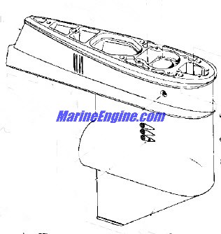 Evinrude Johnson OMC 0434177 - Gearcase Assembly, 25 70HP