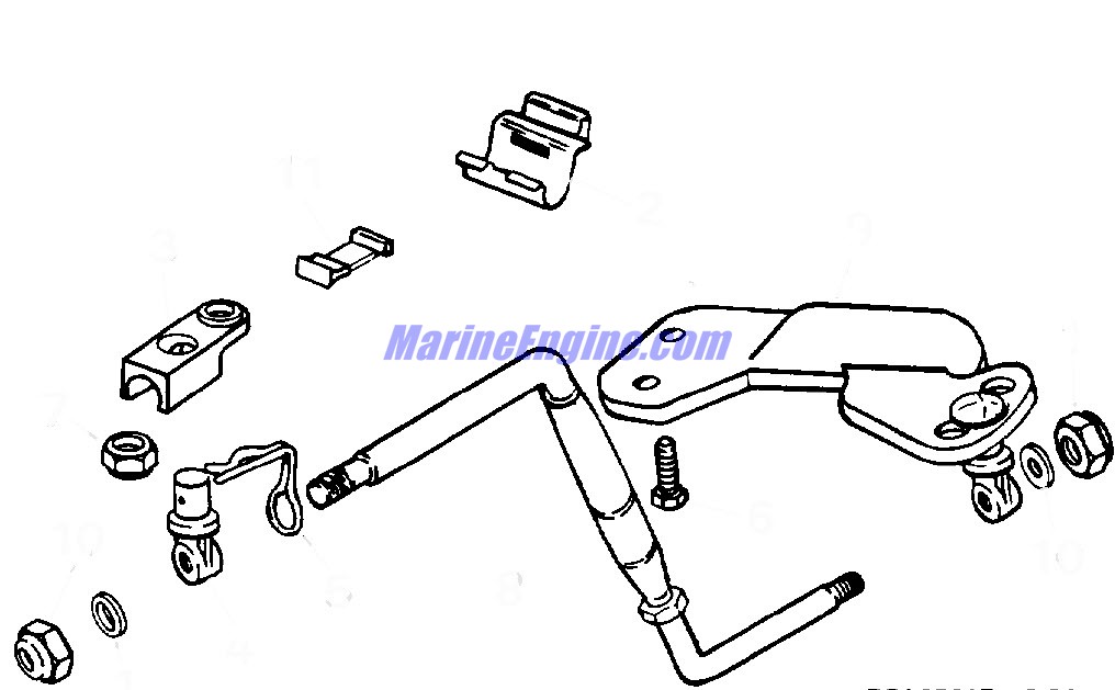 Evinrude Johnson OMC 0434576 - Steering Bar Kit, Auxiliary Motor 5-8 HP