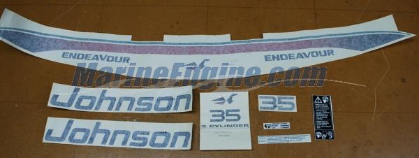 Evinrude Johnson OMC 0437892 - Decal Set, 35HP Wht