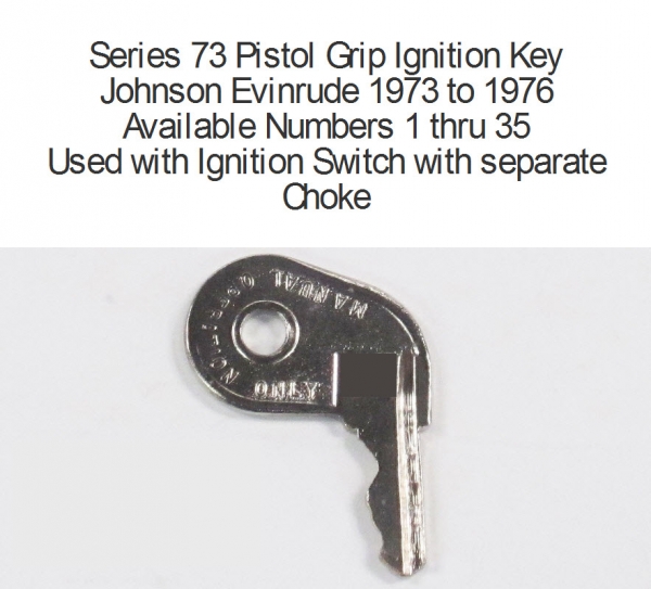 Evinrude Johnson OMC 0501767 - Ignition Key 2 Series 73 1973 to 1976