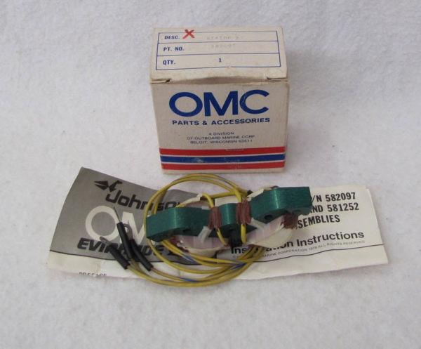 Evinrude Johnson OMC 0582097 - Stator & Instruction Sheet