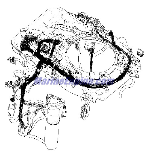 Evinrude Johnson OMC 0586898 - Motor Cable & Base Assembly