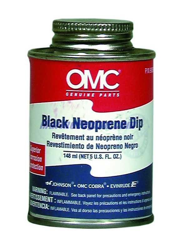 Evinrude Johnson OMC 0909570 - Black Neoprene Dip, 5 oz