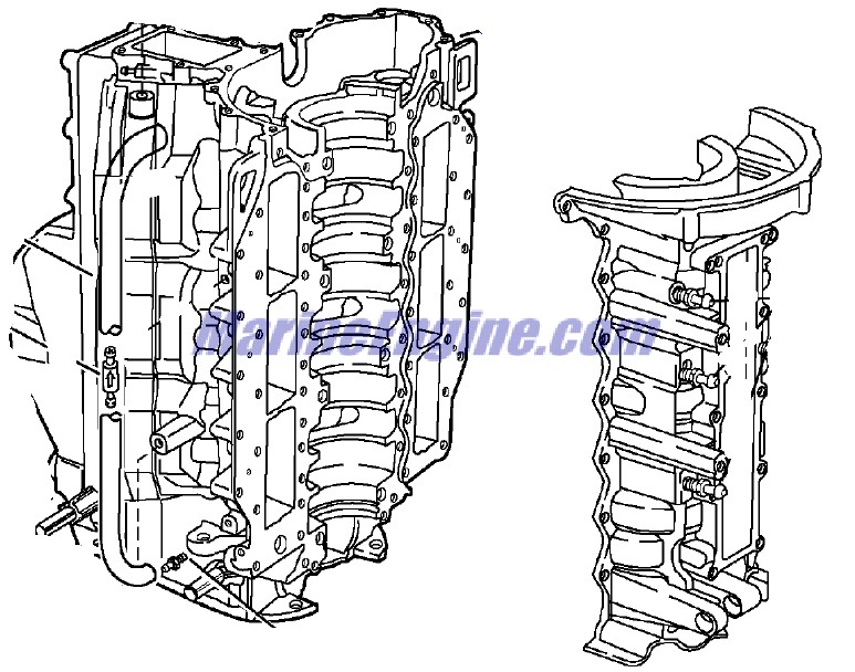 Evinrude Johnson OMC 5000822 - Cylinder & Crankcase 150HPFFI