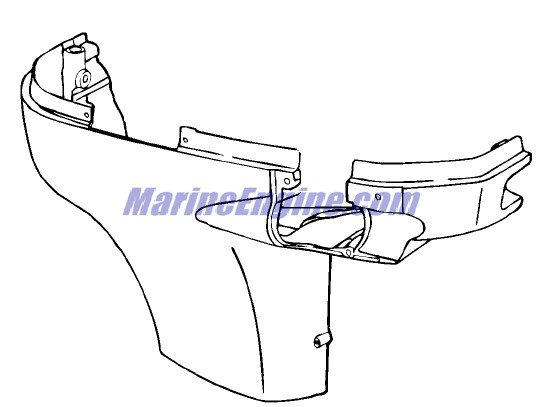 Evinrude Johnson OMC 5004970 - Lower Motor Cover Assembly, Stbd Blue