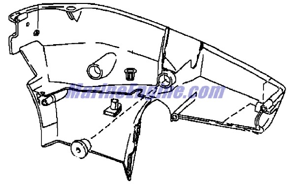 Evinrude Johnson OMC 5004997 - Lower Motor Cover Assembly, Port/White