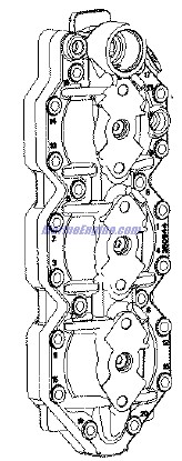 Evinrude Johnson OMC 5005198 - Cylinder Head Assembly Etec