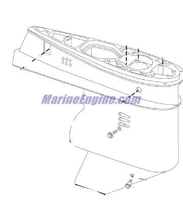 Evinrude Johnson OMC 5005518 - Gearcase & Dowel Assembly