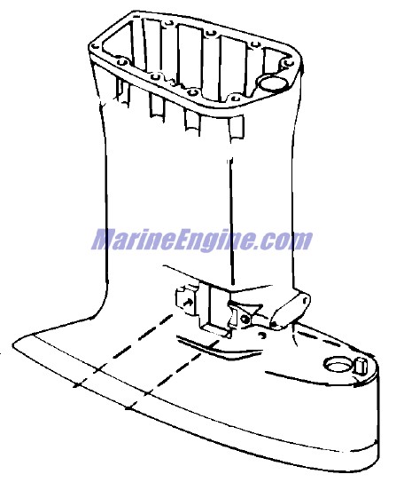 Evinrude Johnson OMC 5005578 - Exhaust Housing & Pin Assembly
