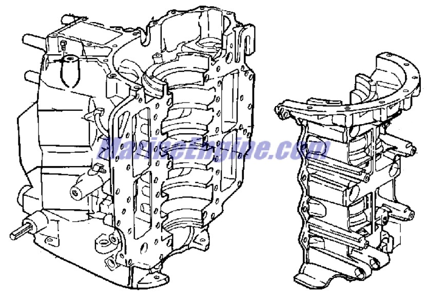 Evinrude Johnson OMC 5006742 - Cylinder & Crankcase Assembly