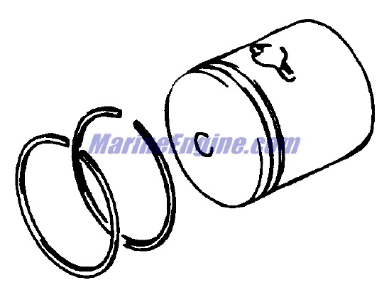 Evinrude Johnson OMC 5030351 - Piston Assembly, OS:0.50