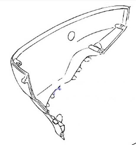 Evinrude Johnson OMC 5030950 - Lower Motor Cover Assembly, Port Blu