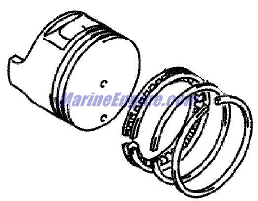 Evinrude Johnson OMC 5030968 - Piston Set, OS:0.50