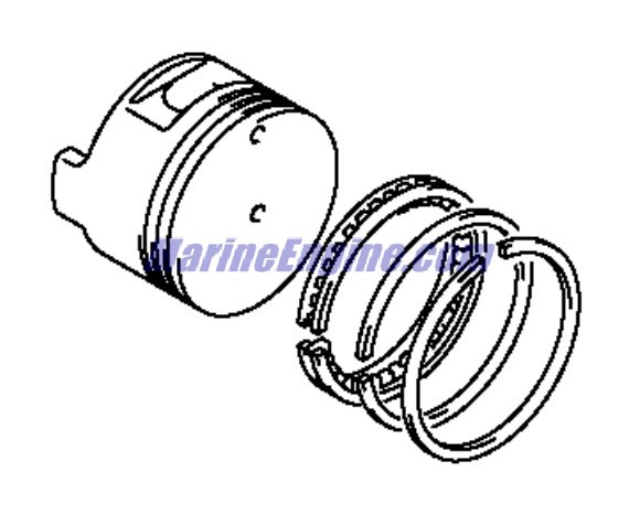 Evinrude Johnson OMC 5032459 - Piston & Ring Assembly, .25