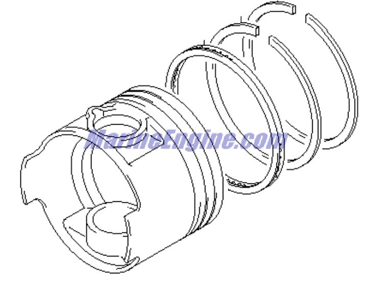 Evinrude Johnson OMC 5033350 - Piston Set, OS:0.50