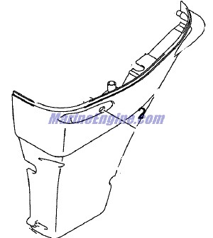 Evinrude Johnson OMC 5033578 - Lower Motor Cover Assembly, Stbd Wht