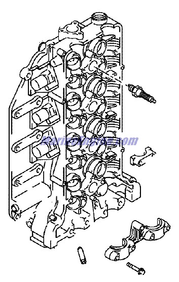 Evinrude Johnson OMC 5033635 - Cylinder Head Assembly