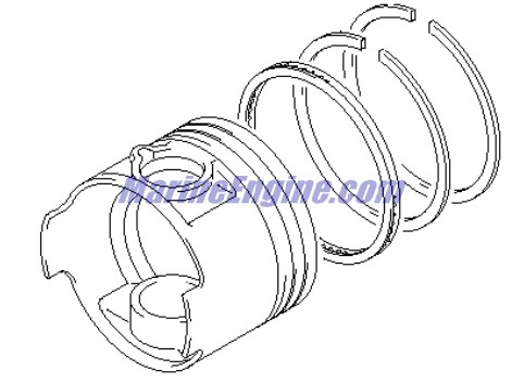 Evinrude Johnson OMC 5034319 - Piston Set, OS:0.50