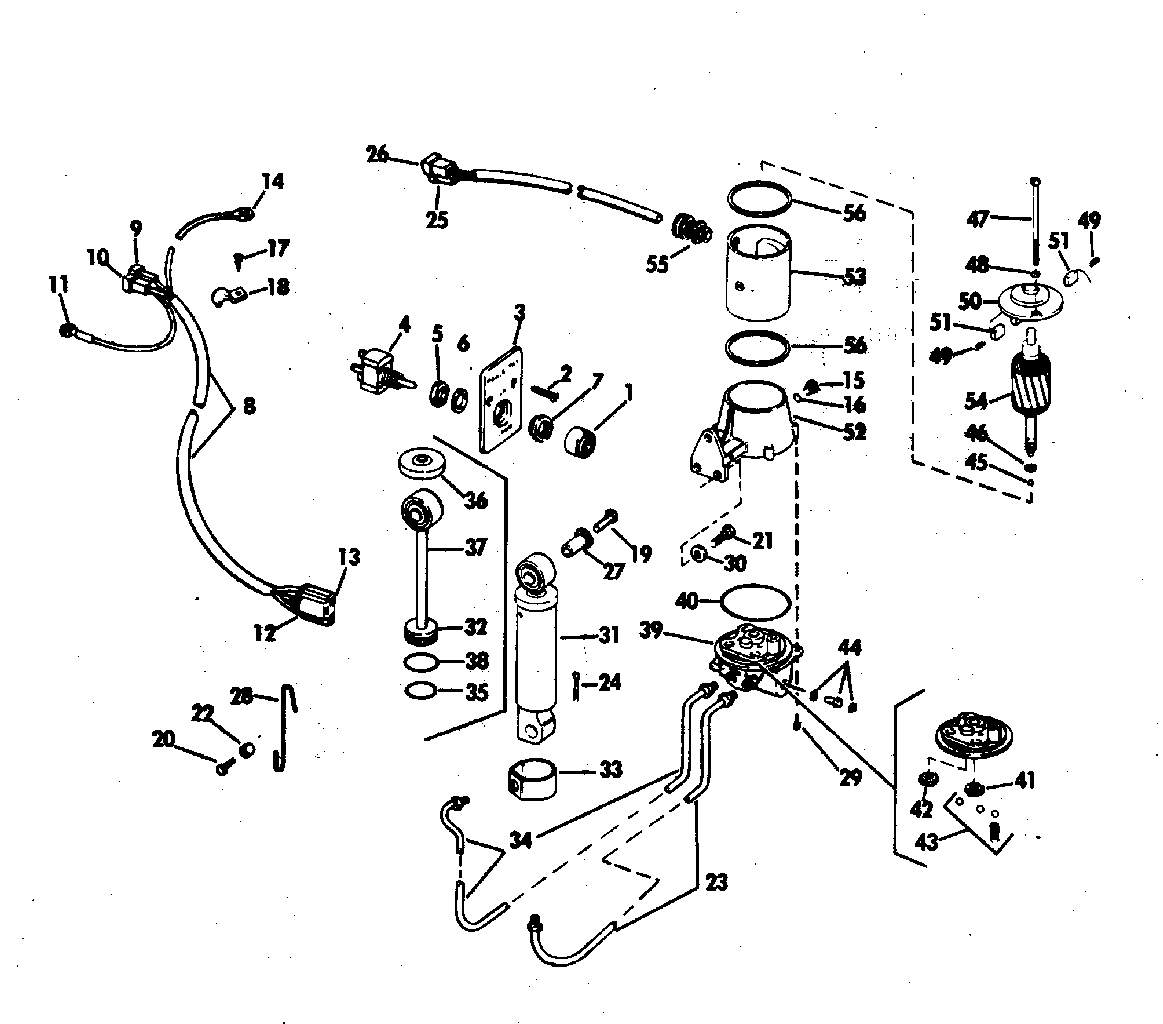 Power Tilt Kit65 Long,85,115 & 135 Hp Electrical 1973 Accessories for