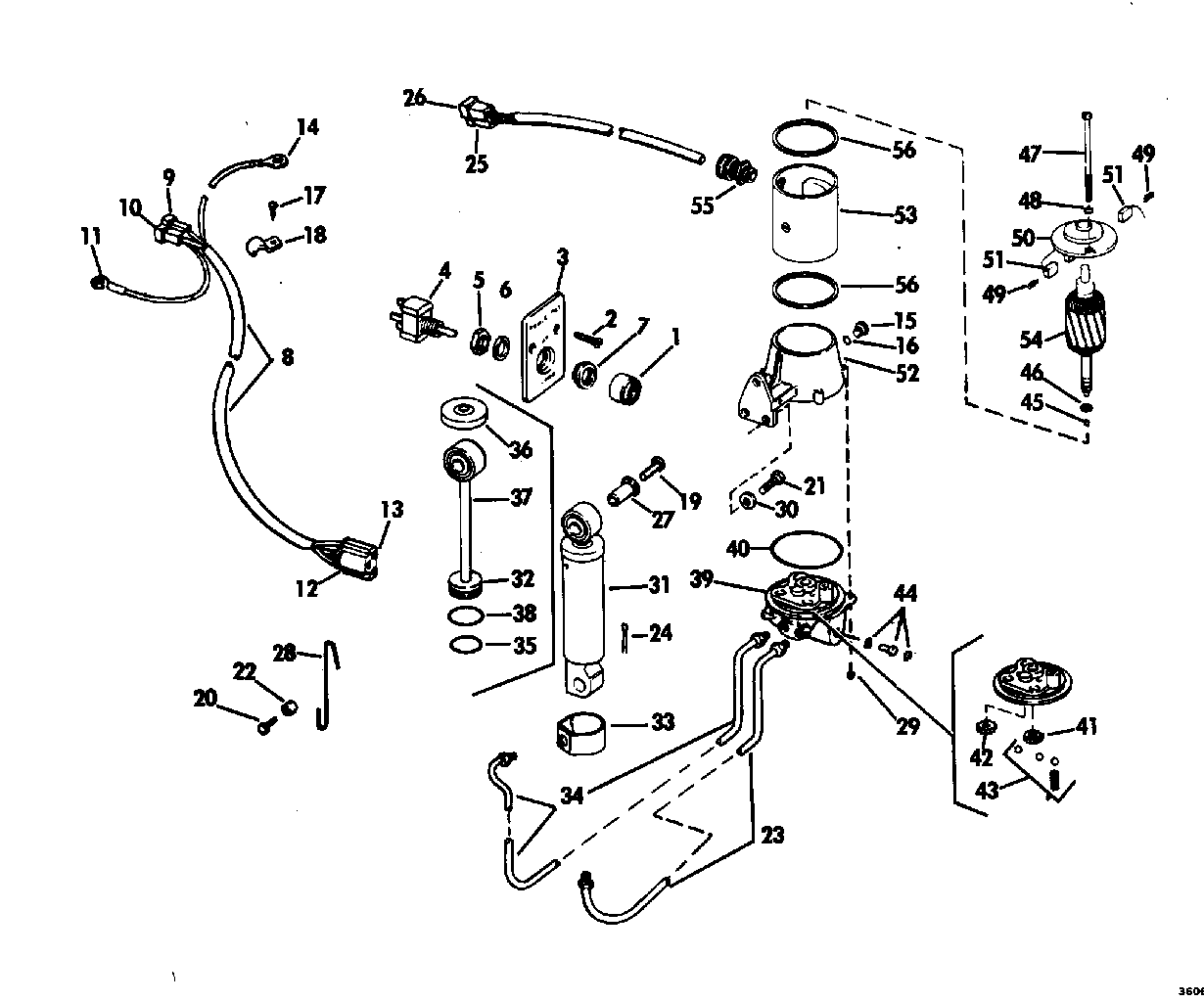 Power Tilt Kit-70 Long, 85, 115 & 135 Hp Electrical 1974 Accessories .