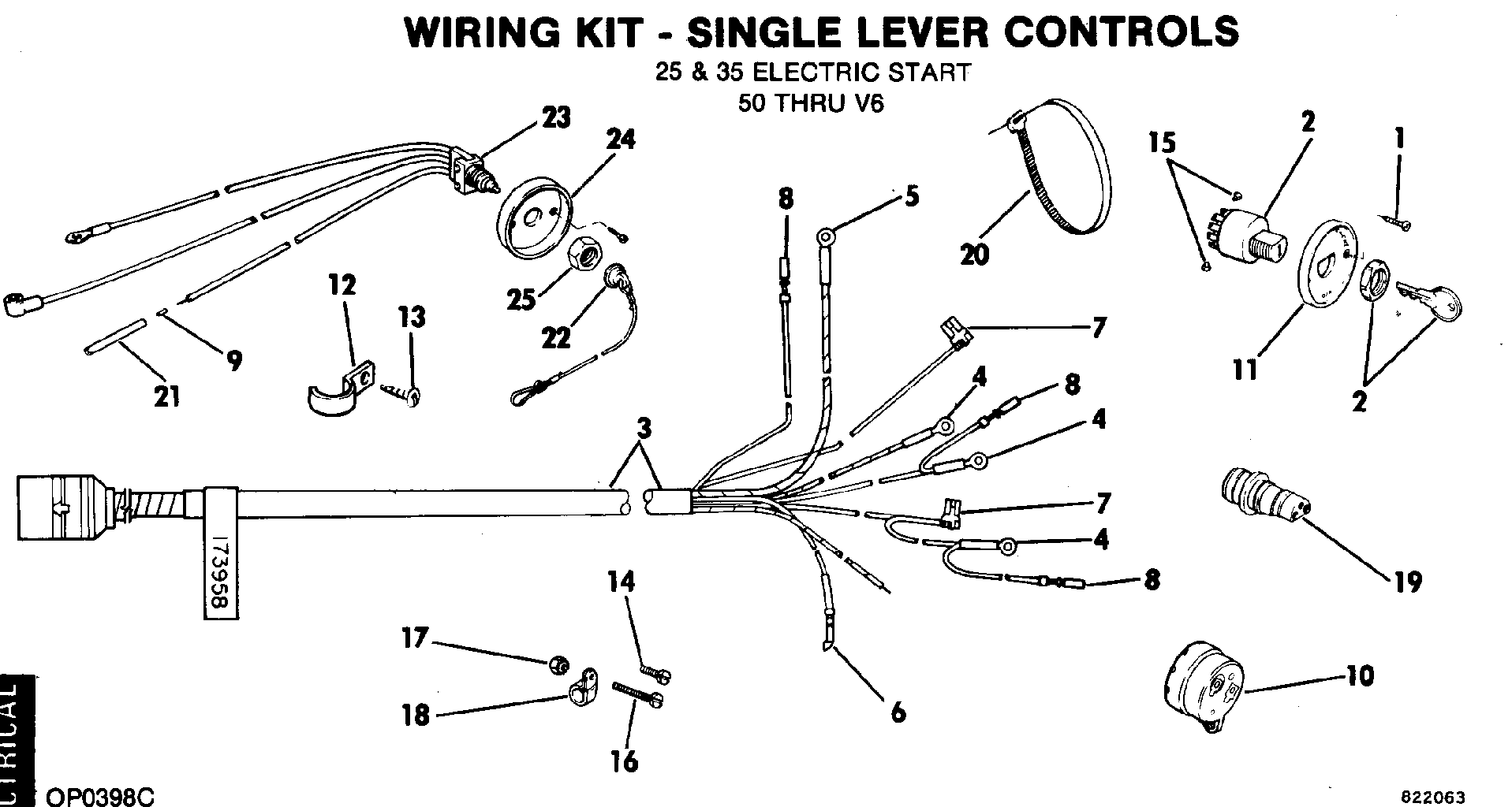 Wiring Kit-single Lever Controls 25 & 35 Ele. - Electrical 1983