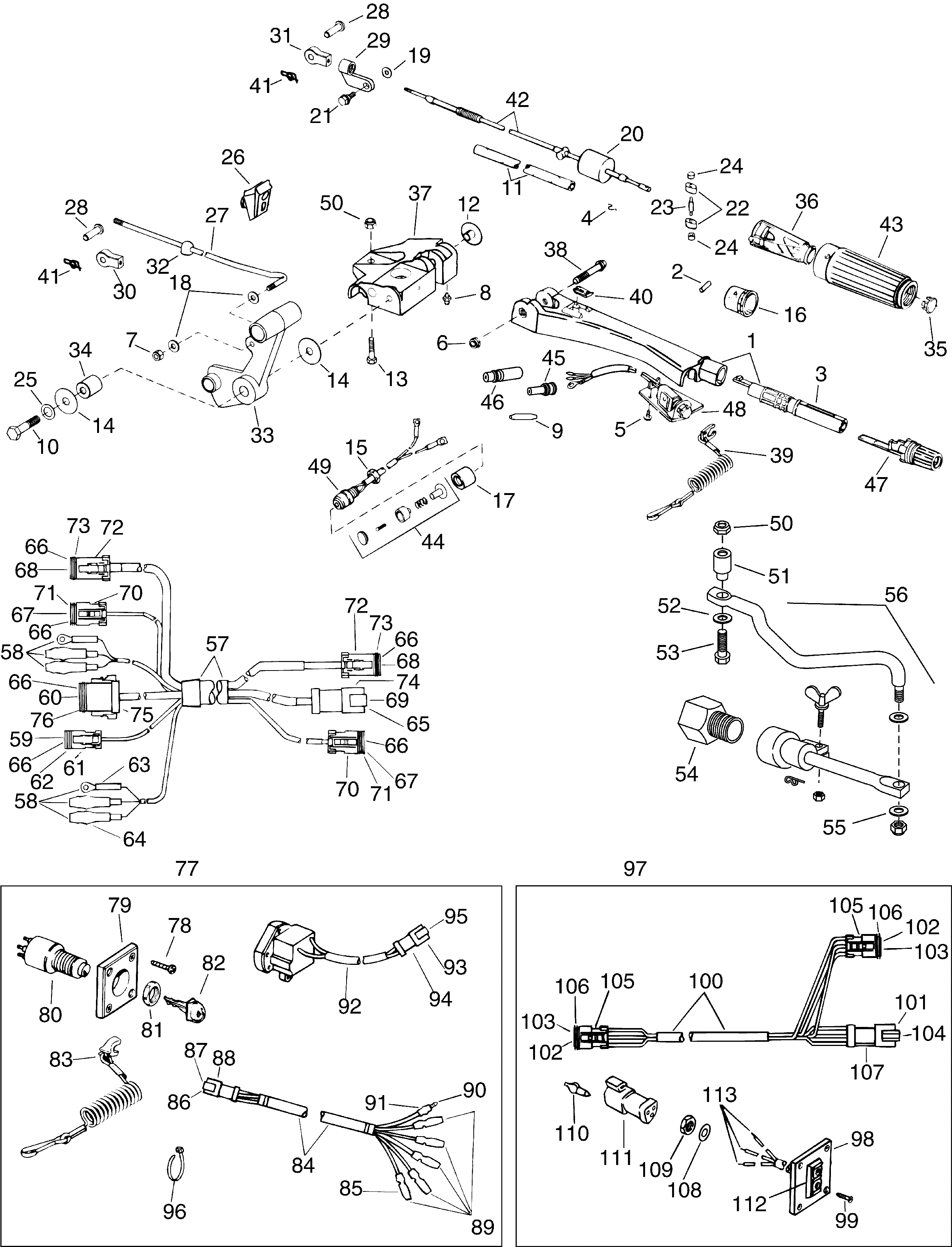 Tiller Kit - 40,50 Hp (johnson 2-stroke) Steering Accessories for 2005
