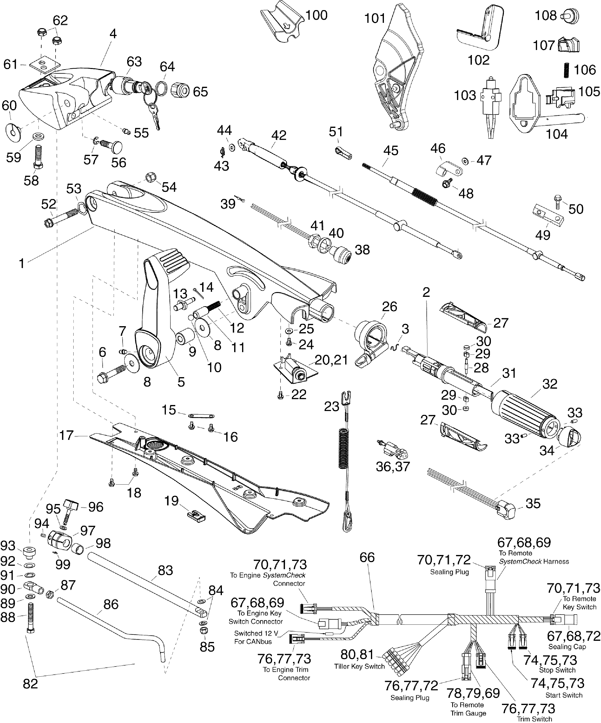 Outboard Motor Evinrude Ignition Switch Wiring Diagram from www.marineengine.com