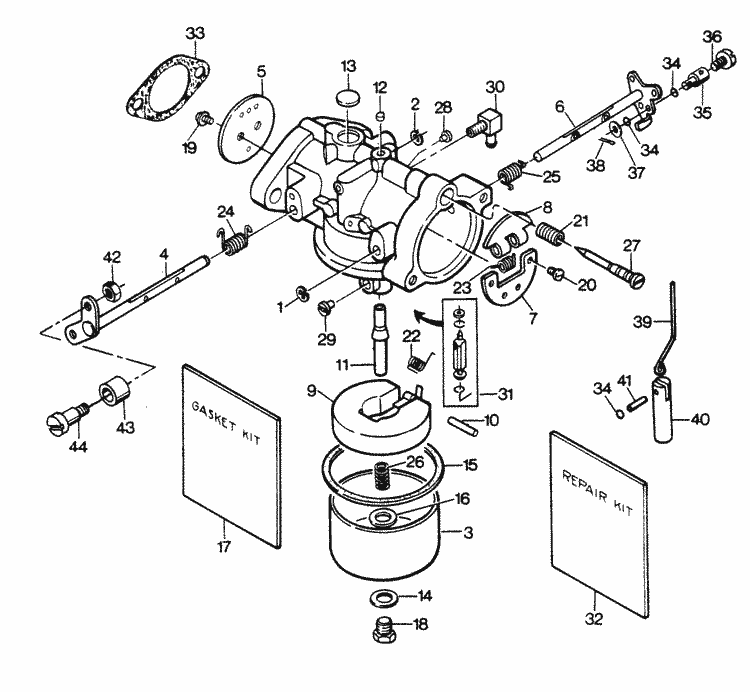 Force 50 Hp 1986 Carburetor Parts