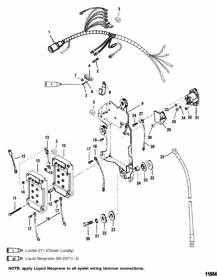 Wiring Harness    Starter Solenoid For Mercury    Mariner