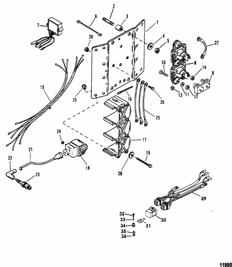 Mercury Marine V-200 HP XRI (EFI) Ignition Coil / Voltage ... 50 mercury wiring harness diagram 