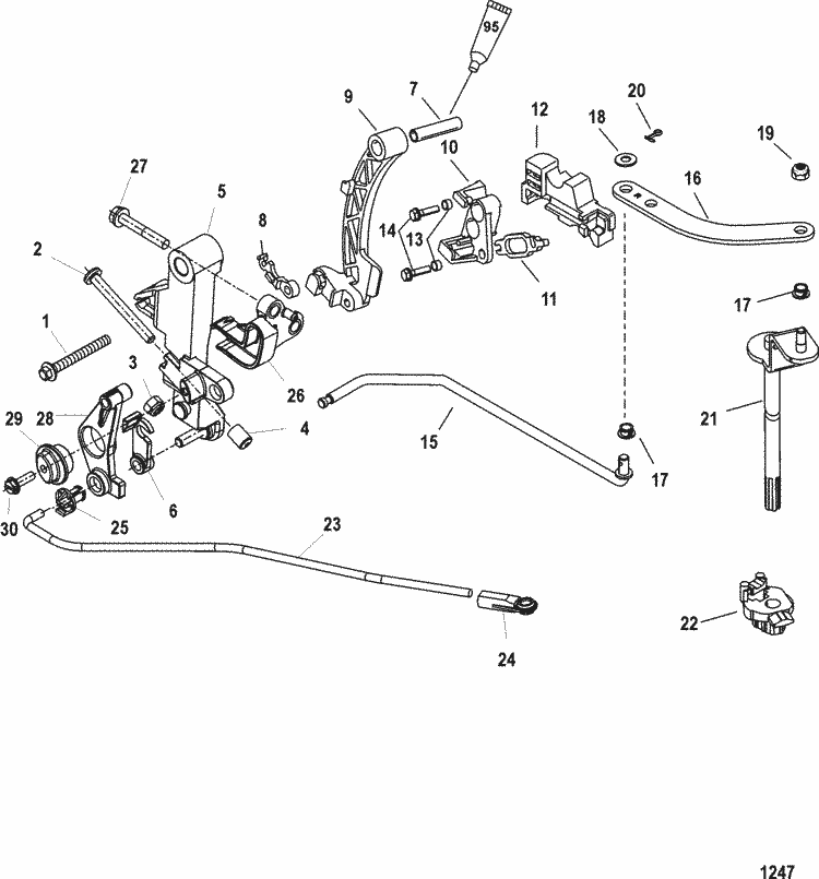 Mercury Marine 60 HP EFI (4 Cylinder) (4-Stroke) Linkage (Remote) Parts