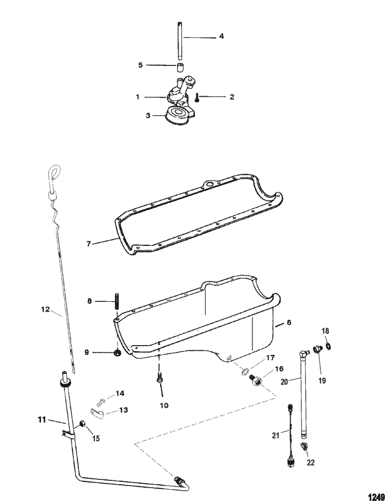 MerCruiser 4.3L EFI (Gen+) TBI GM 262 V6 Oil Pan & Oil Pump Parts