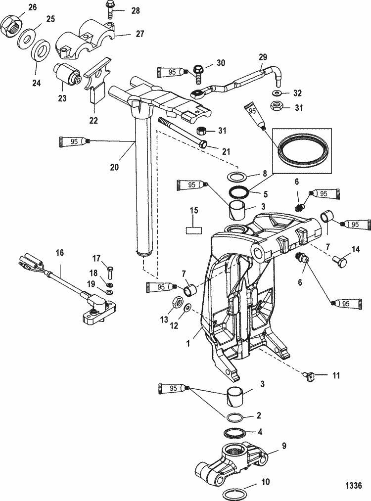 WARNING! 3.0L Optimax tilt shaft bushing - The Hull Truth ... 125 hp force outboard wiring diagram 