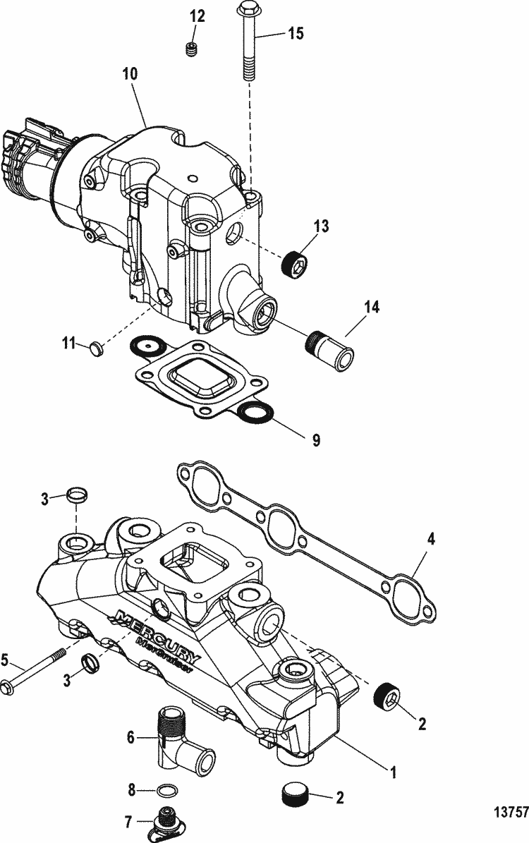 MerCruiser 4.3L Carburetor Alpha / Bravo Exhaust Manifold & Elbow Parts