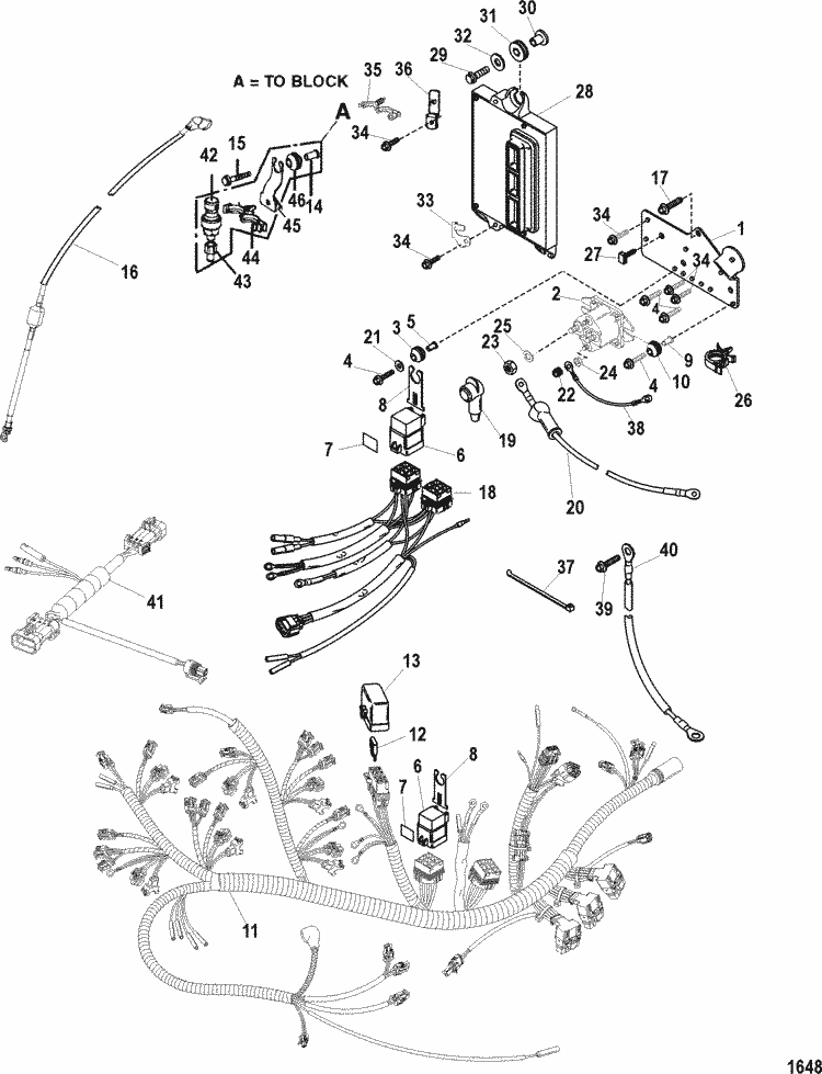 Mercury Mariner Racing 250XS (3.0L DFI) Solenoid Plate & Electrical