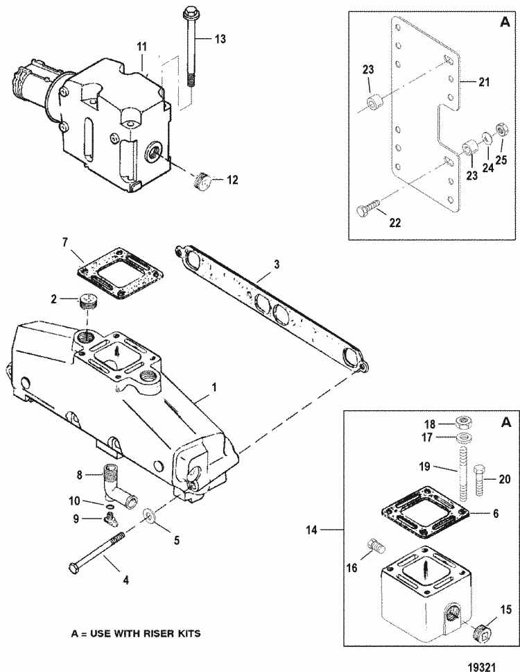 806926A1 18-4224 Manifold Elbow Drain Assembly w/Center Riser Mercruiser V6 V8 806926A1 18-4224 Manifold Elbow Drain Assembly w/Center Riser Mercruiser V6 V8